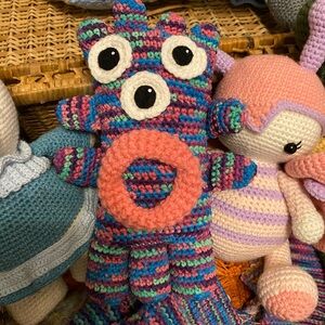 Colorful Knit Monster Toy